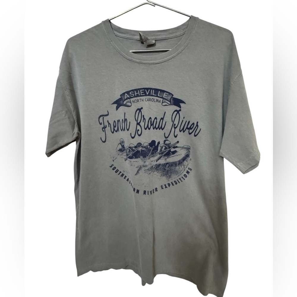 French Broad River Asheville NC White Water Rafting Men’s L T-Shirt High End